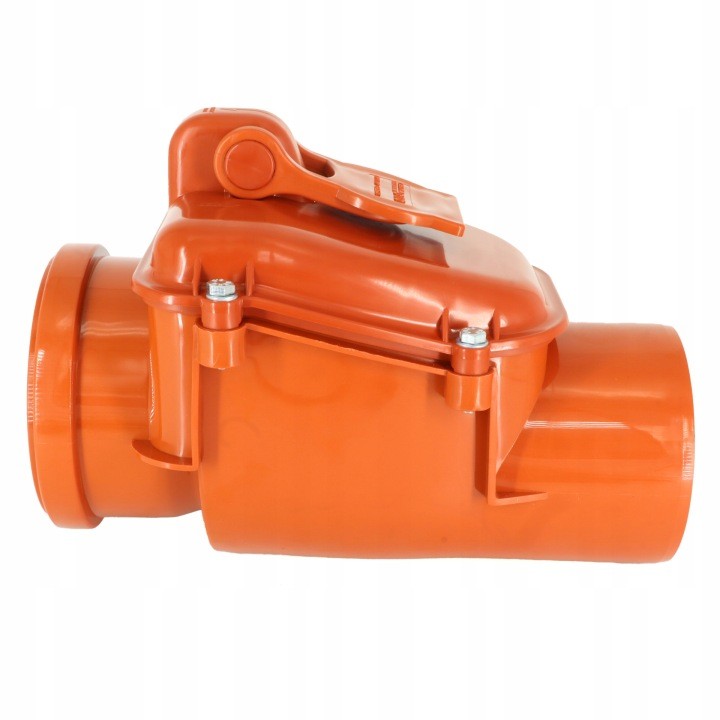 Kanalizačná spätná klapka Ø110 mm z PP, oranžová