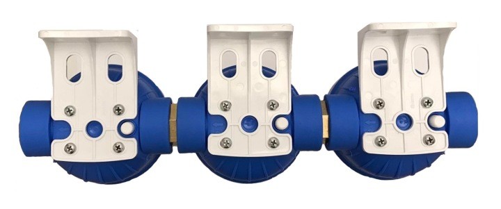 Filtračná zostava UST-M 3/4″ s tromi 10″ vložkami a ventilmi