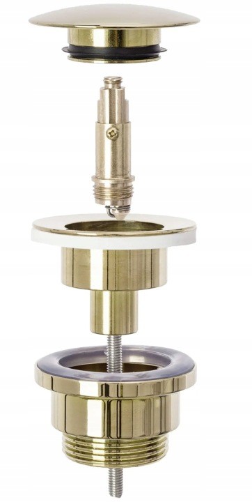 Zlatá umývadlová výpusť Rea REA-A2360 klik-klak pre otvor 45 mm