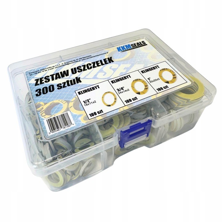 Sada plochých tesnení KKM SEALS 300 kusov v 3 veľkostiach