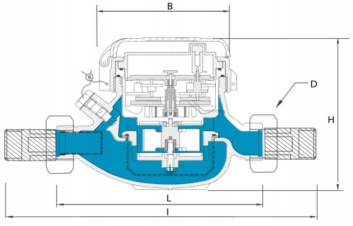 Vodomer BMeters GMDM-I DN25, Q3 6,3 m³/h, dĺžka 260 mm