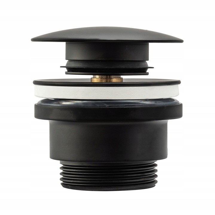 Čierna umývadlová výpusť Rea REA-A5216 klik-klak pre otvor 45 mm
