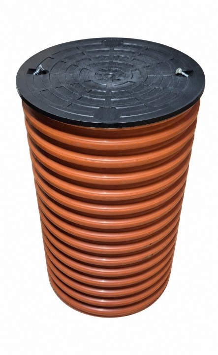 Drenážna revízna šachta 315 mm s poklopom a tesnením 110 mm, PP rúra 100 cm