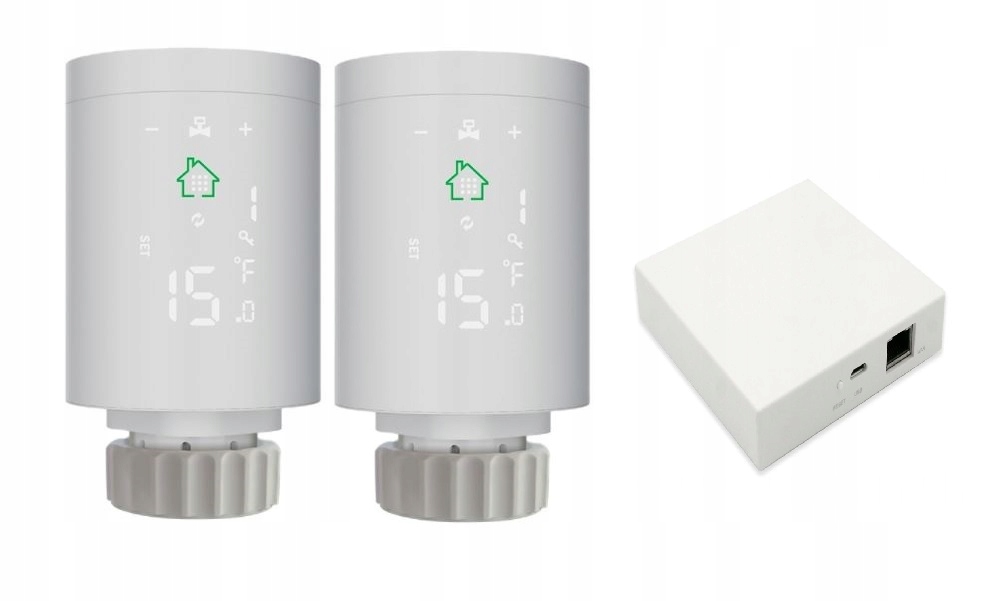 2x termostatická hlavica + TUYA Zigbee LAN brána