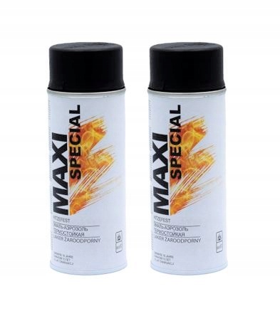 Krbová vložka - 2x MAXI COLOR žiaruvzdorná farba v spreji 800 čierna