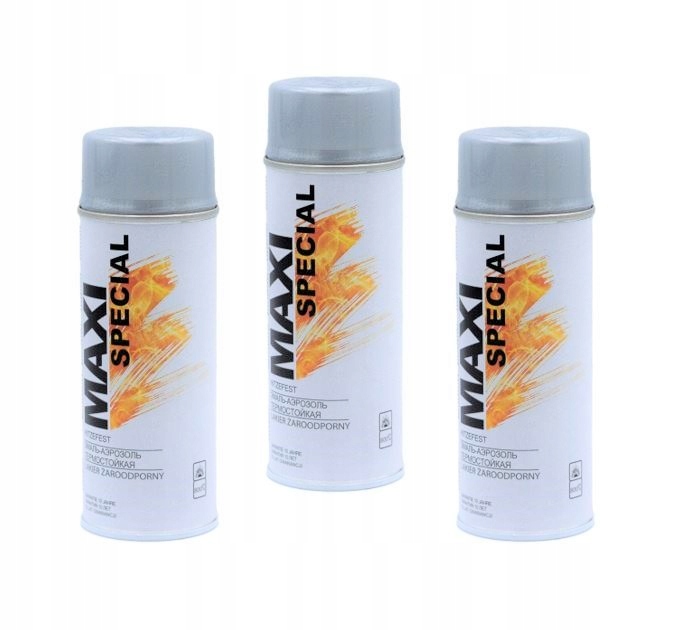 Krbová vložka - 3x MAXI žiaruvzdorná farba v spreji 800 ° C STRIEBORNÁ