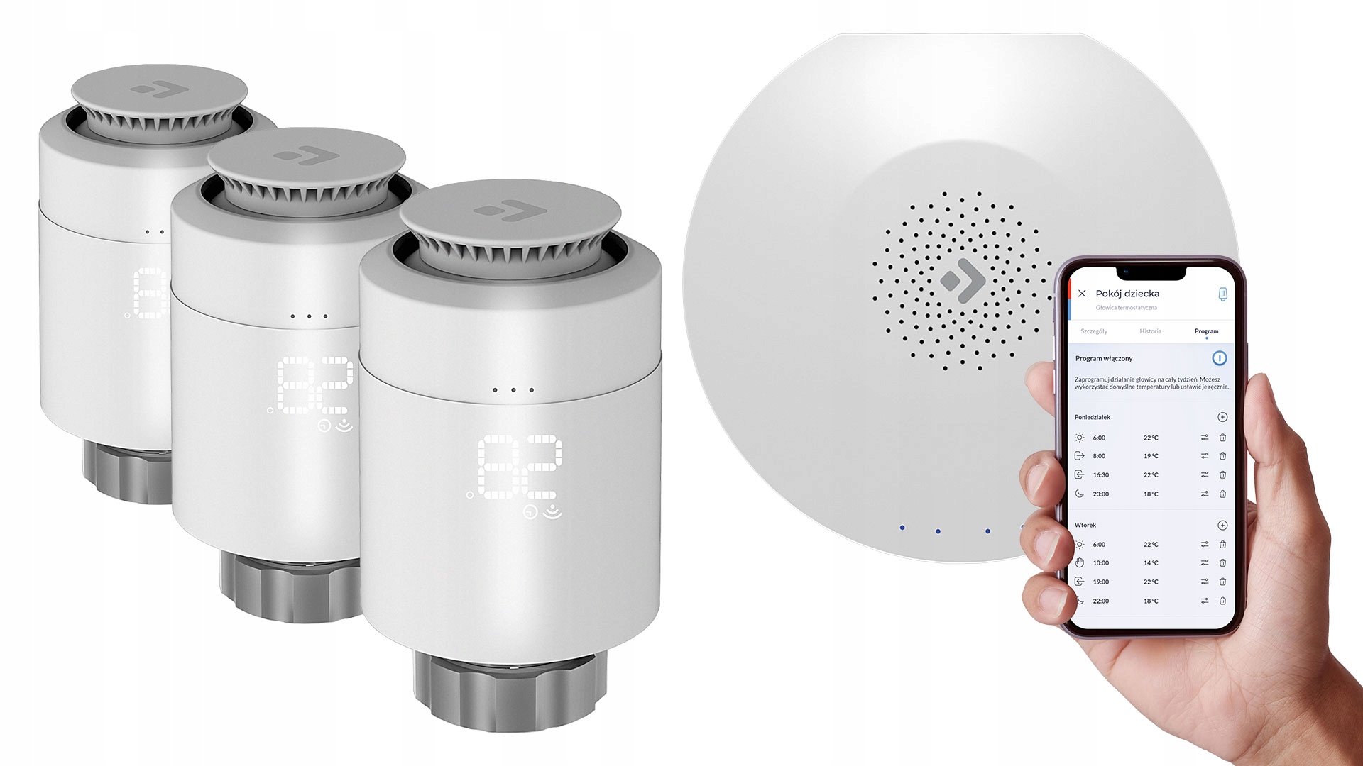3x WiFi termostatická hlavica + Smart riadiaca jednotka