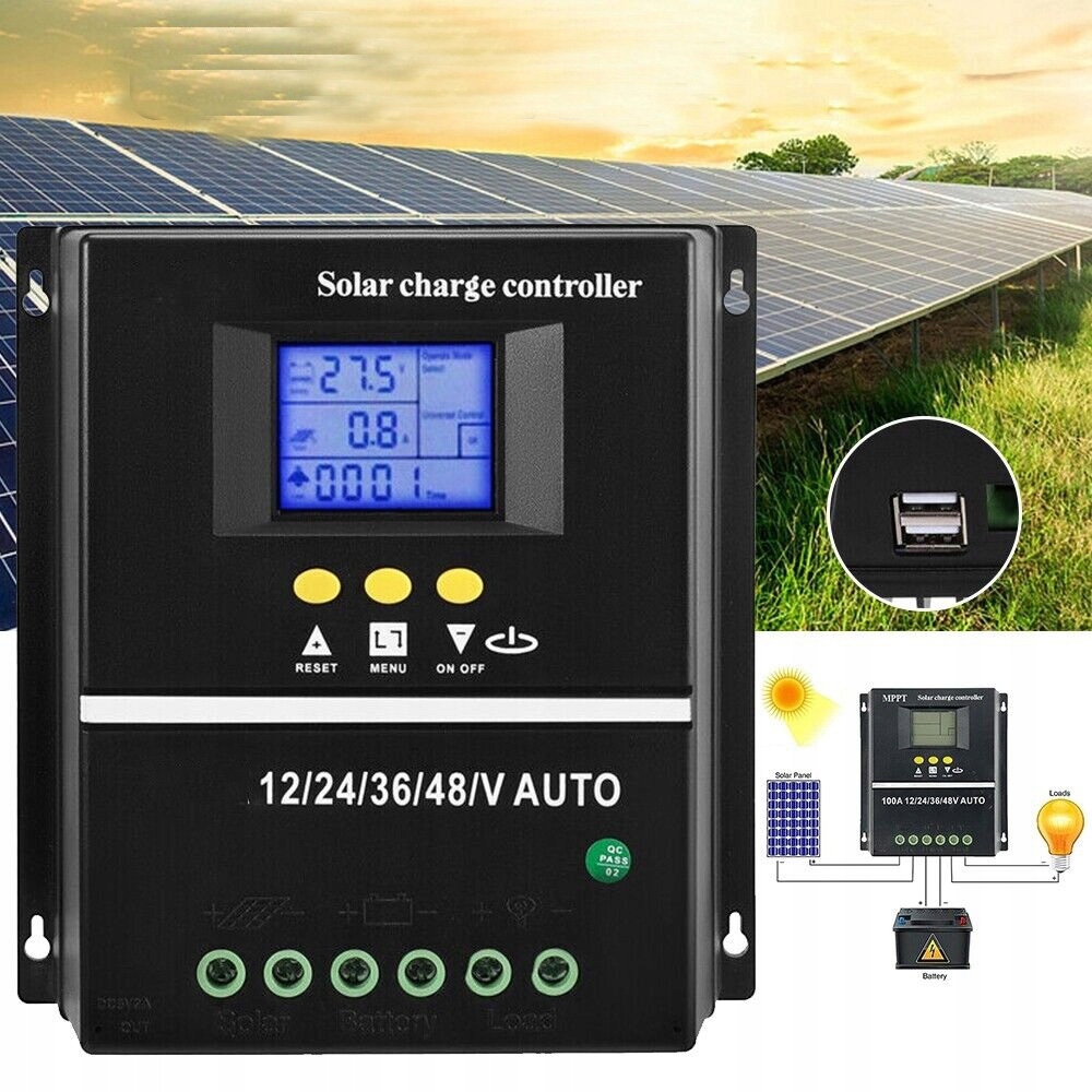 60A Regulátor nabíjania fotovoltaického panelu, solárny regulátor MPPT