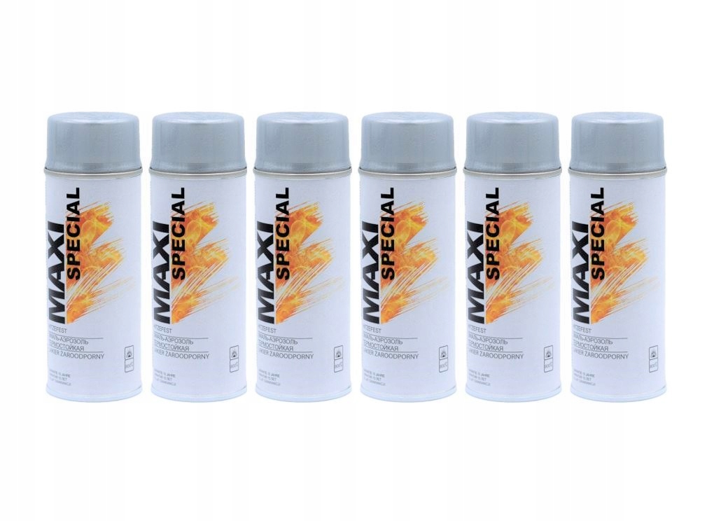 Krbová vložka - 6x MAXI žiaruvzdorná farba v spreji 800 ° C STRIEBORNÁ