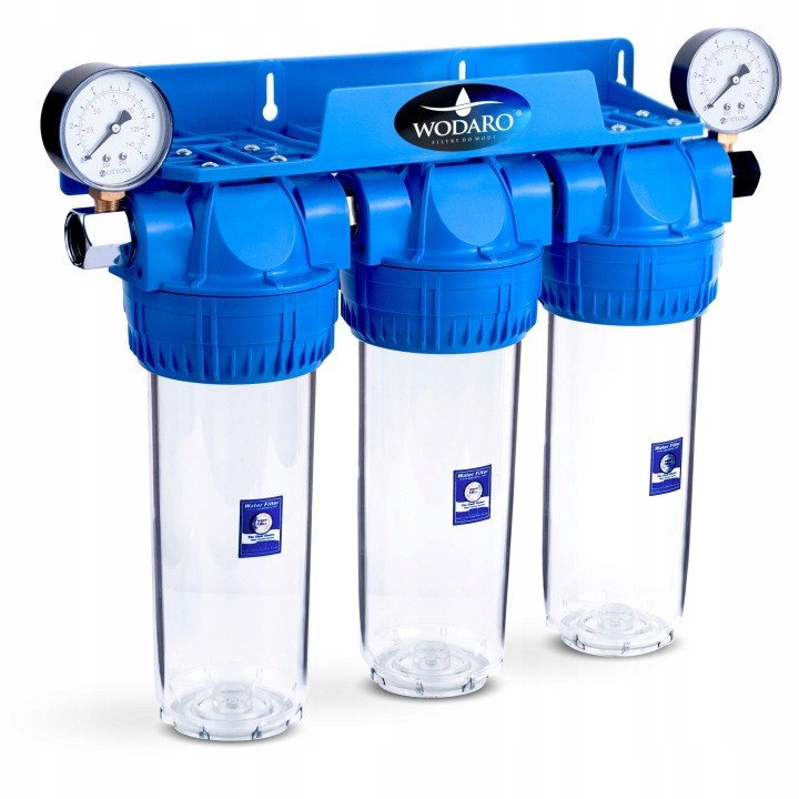 Filtračná zostava Aquafilter 3/4″ s 2 manometrami a 9 vložkami