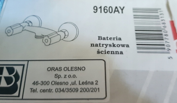 9160AY ORAS ŠTANDARDNÝ CHROMOVÝ ŠTANDARDNÝ SPRCHOVÝ MIEŠAČ