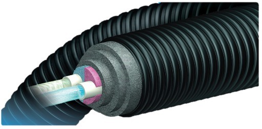 Predizolovaná dvojitá rúra Uponor Ecoflex Varia Twin 2 × 25 × 2,3/140 mm, 1 m
