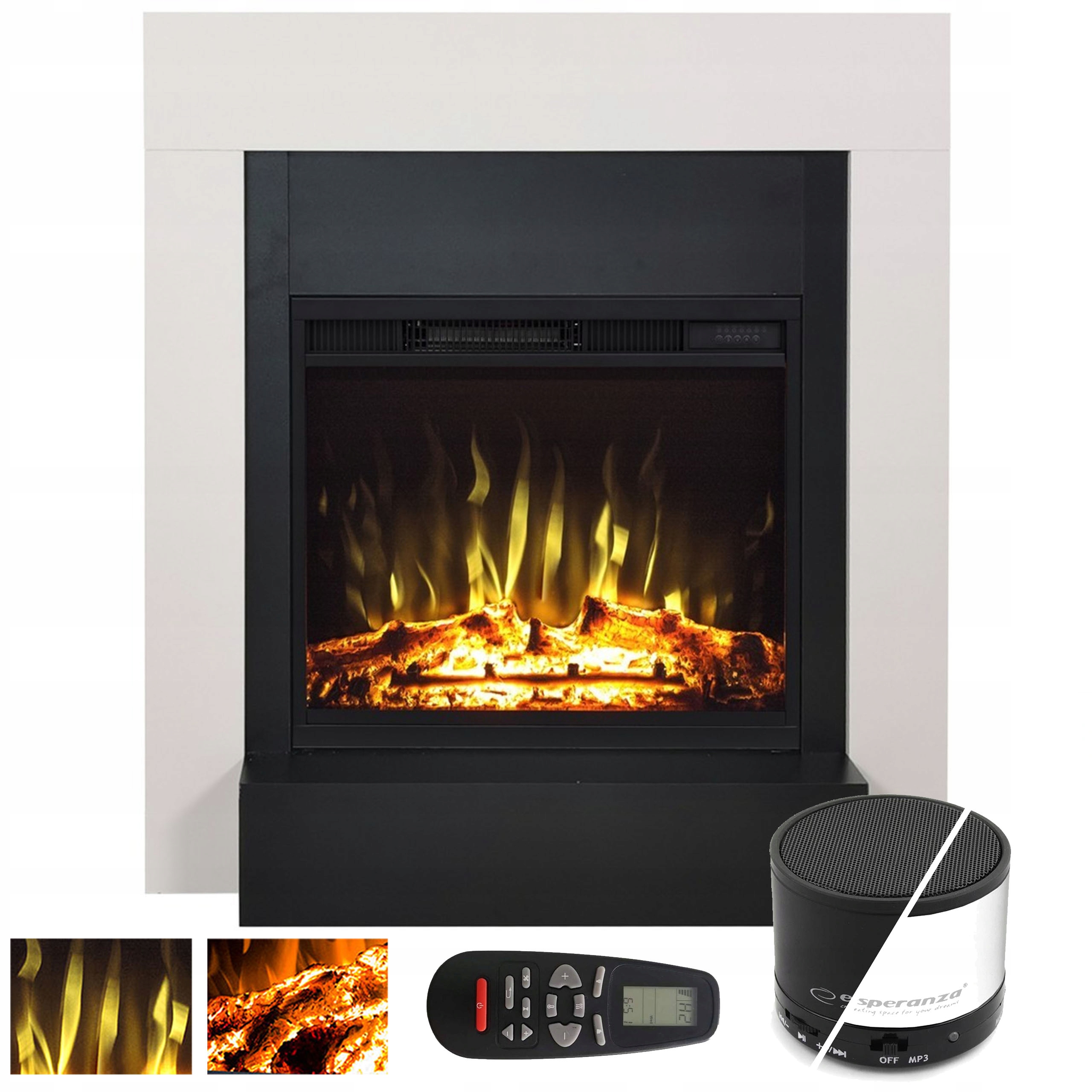 AFLAMO Elektrický krb 90 CM LED SIMPLE Biela