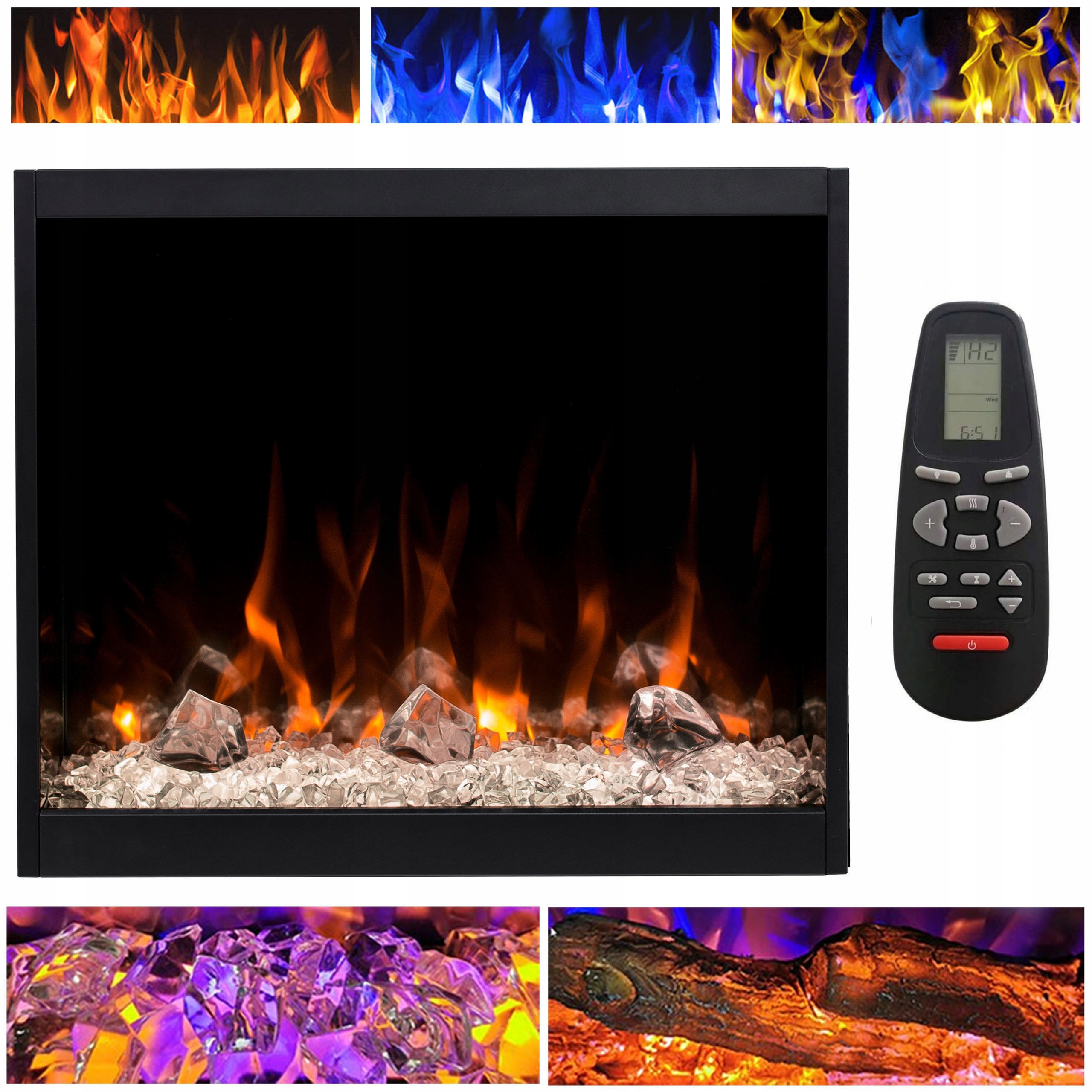 AFLAMO Elektrický krb LED 60 cm BEZ KÚRENIA