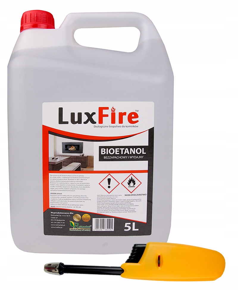 ETHYL ALKOHOL BIO PALIVO LUX POŽIAR 5L + ZAPAĽOVAČ