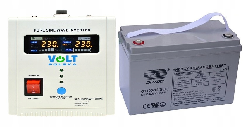 Núdzový napájanie centrálneho vykurovacieho kachle 500 W + outdo 100 Ah
