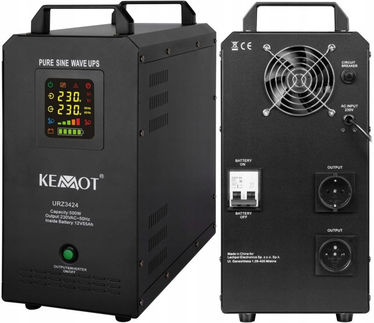 Núdzový zdroj energie KEMOT PROsinus-500S