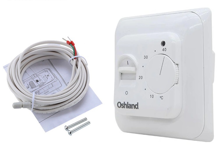 BIELY TERMOSTAT PRE PODLAHOVÉ VYKUROVACIE ROHOŽE VYHRIEVACIE FÓLIE do 16A 3,6kW