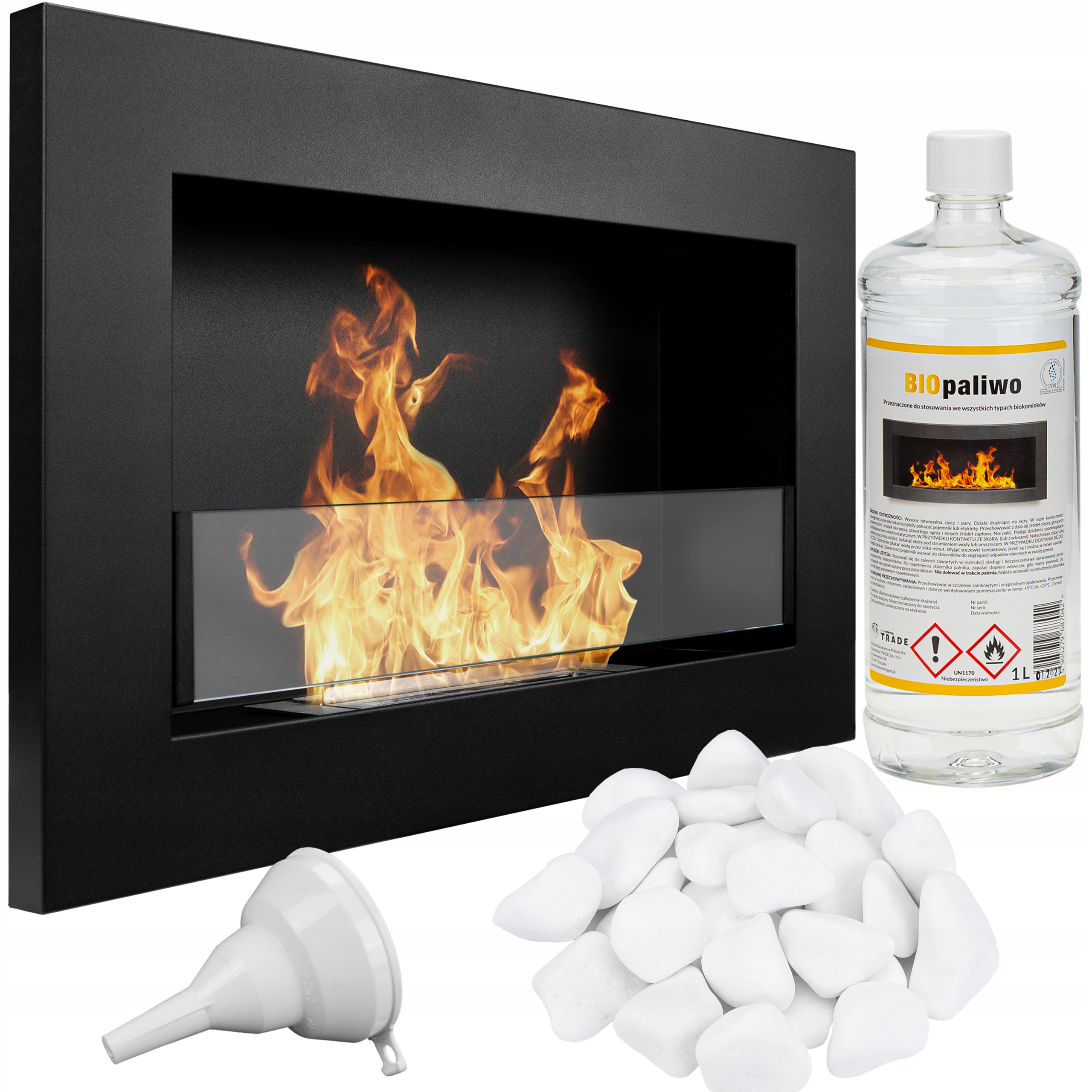 BIO KRB 650x400 SLIM ČIERNE PLOCHÉ SKLO 12CM