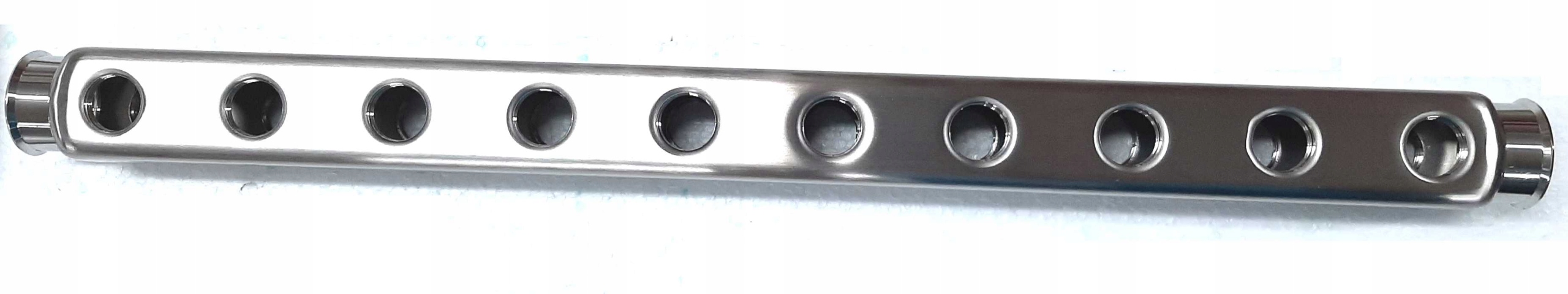 Tyč rozdeľovača 10 výstupov 1/2 na výstupe INOX 850