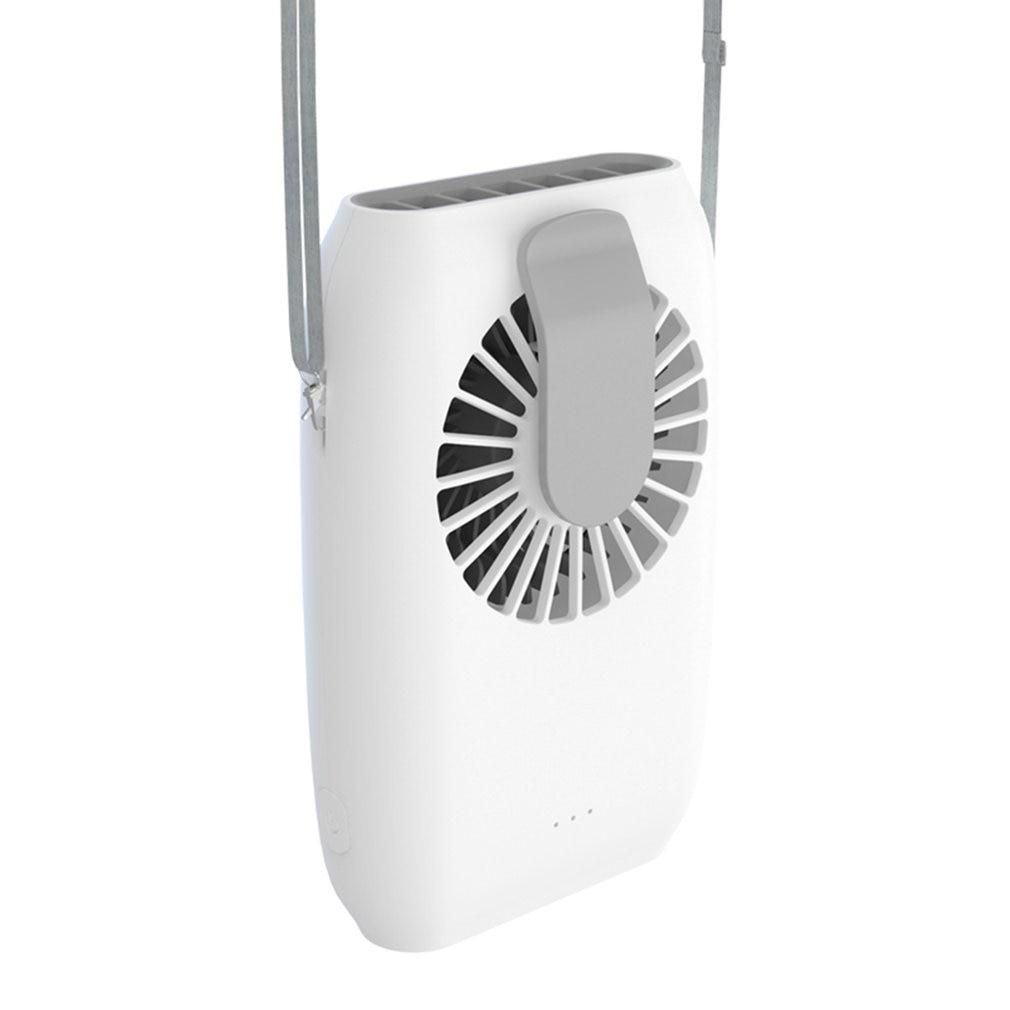 [Biela] Závesný ventilátor v páse, nabíja sa