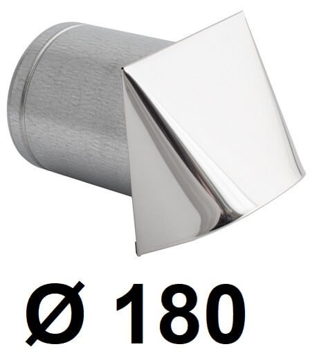 Nástenný prívod vzduchu 180 [mm] INOX