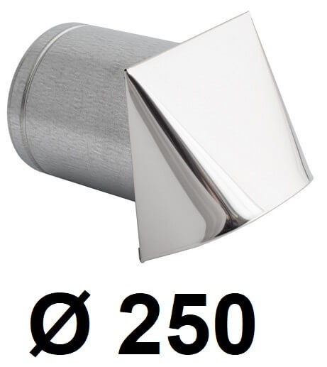 Nástenný prívod vzduchu 250 [mm] INOX