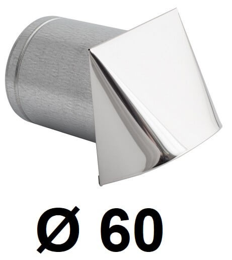 Nástenný prívod vzduchu 60 [mm] INOX