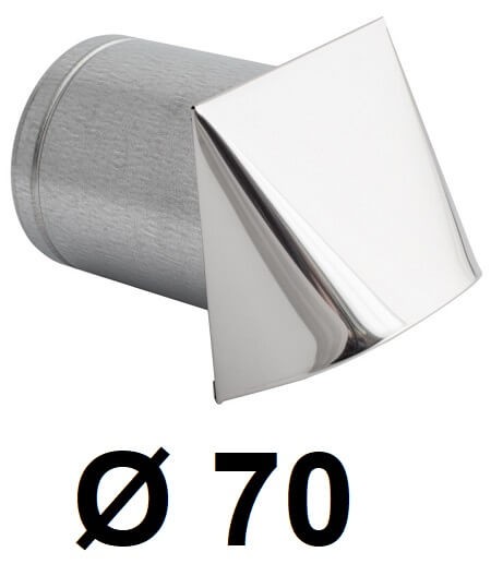 Nasávanie vzduchu na stenu 70 [mm] INOX