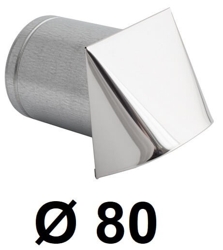 Nástenný prívod vzduchu 80 [mm] INOX