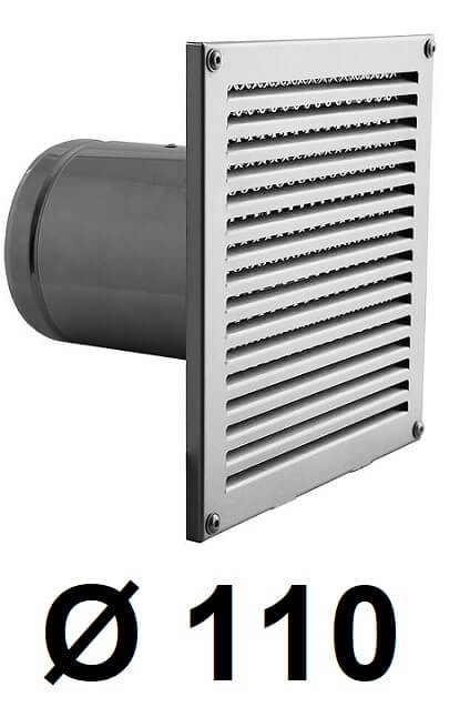 Nástenný prívod vzduchu 110 [mm] INOX