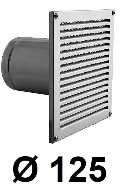 Nástenný prívod vzduchu 125 [mm] INOX