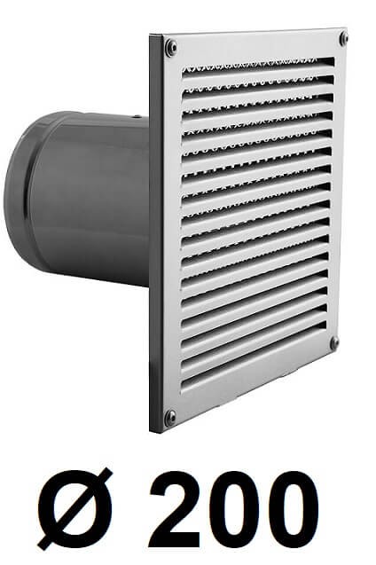 Stenový prívod vzduchu 200 [mm] INOX