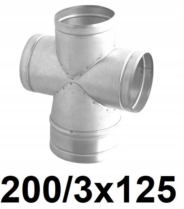 Redukčný štvorec 200 / 3 × 125 [mm]