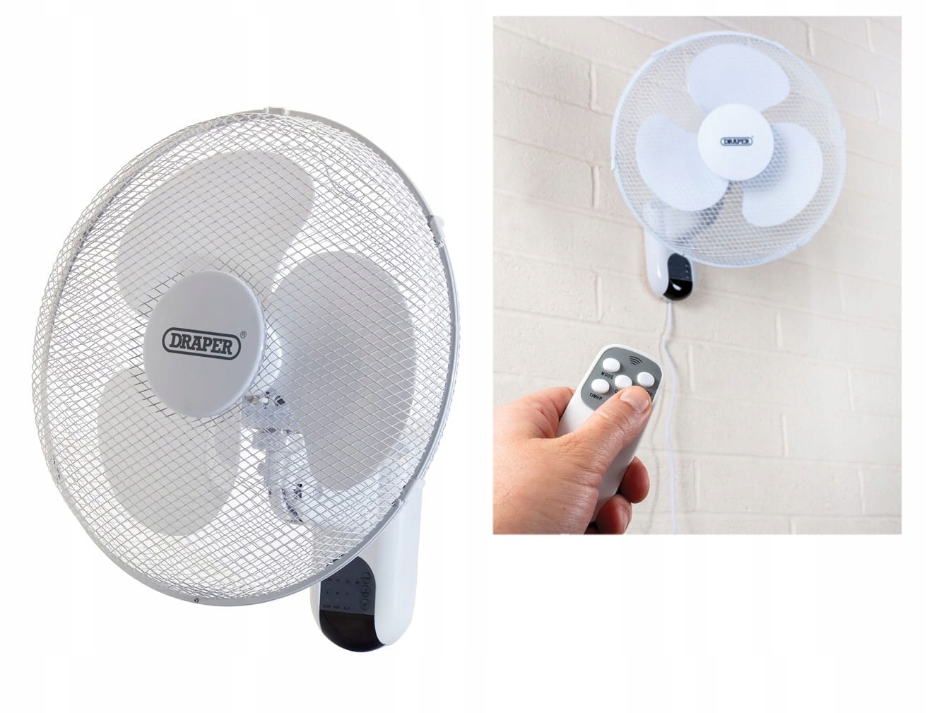 Ventilátor - ZÁVESNÍK Nástenný ventilátor + DIAĽKOVÉ OVLÁDANIE 3 FUNKCIE 60W