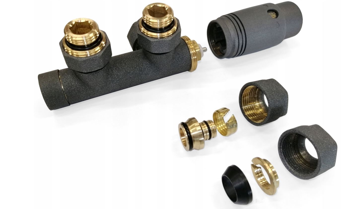 DUOPLEX TWINS VALVE TO THE HEATER SET GRAPHITE