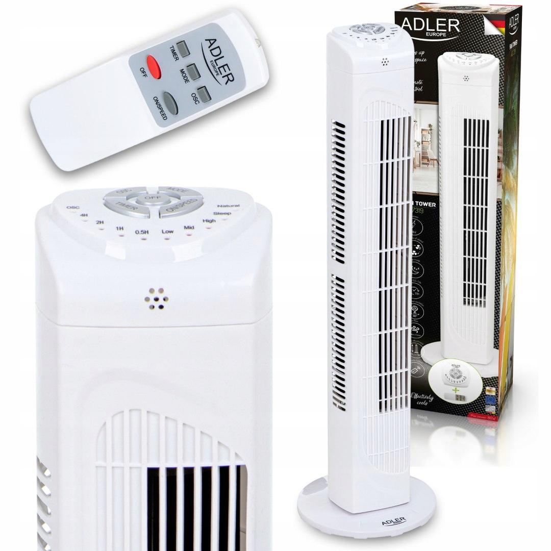 Ventilátor - VEĽKÝ 80W stĺpový ventilátor + DIAĽKOVÉ OVLÁDANIE