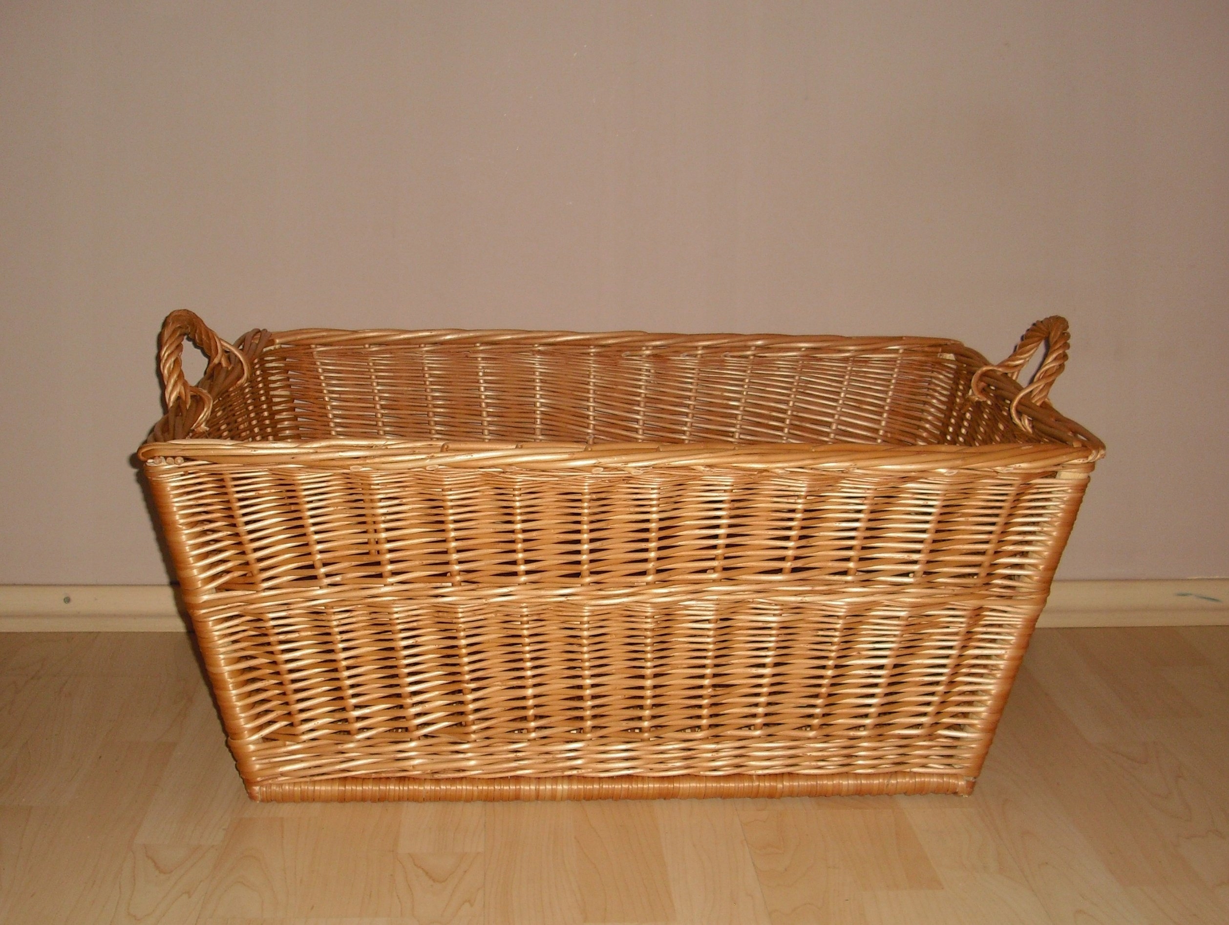 Stojan, kôš na drevo VEĽKÝ prútený drevený krbový kôš 62cm XXL