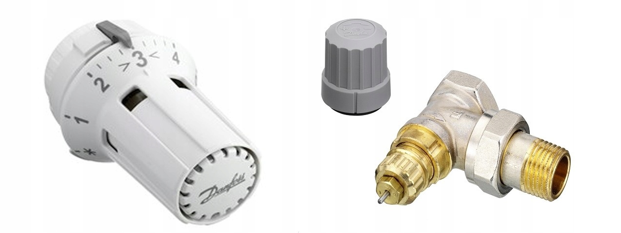 Sada 1/2 uhlového ventilu Danfoss + hlava 5115
