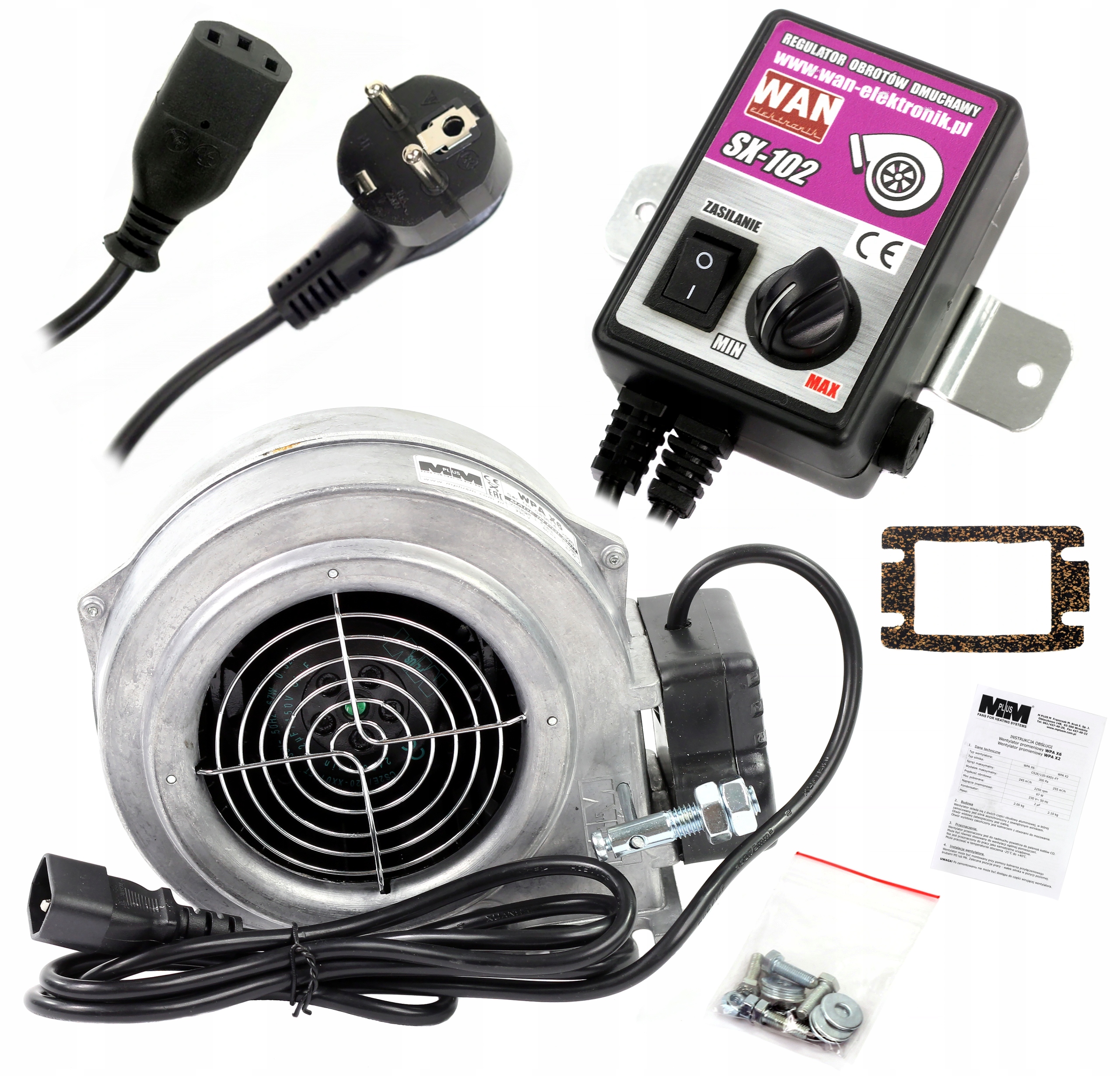 Ventilátor ventilátora + regulátor otáčok pre kachle
