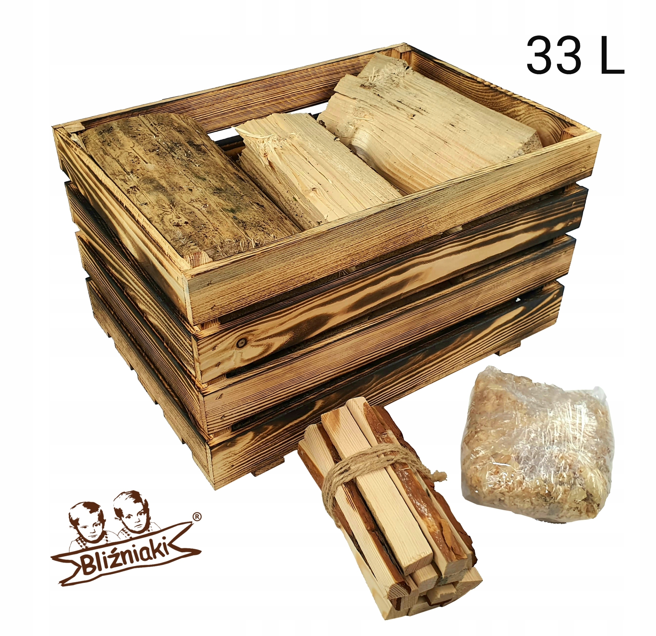 Palivové drevo v krabici + ECO Kindling