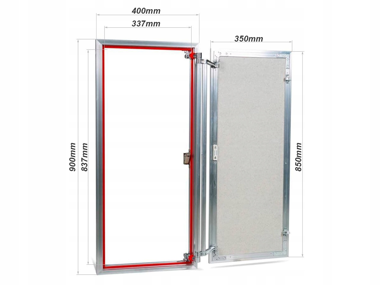 Revízne dvierka – NEVIDITEĽNÉ hliníkové revízne dvere 40 × 90