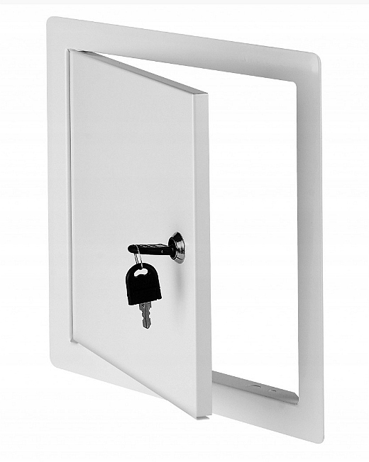 Revízne dvierka - Revízne dvere z bieleho kovu so zámkom 15x30
