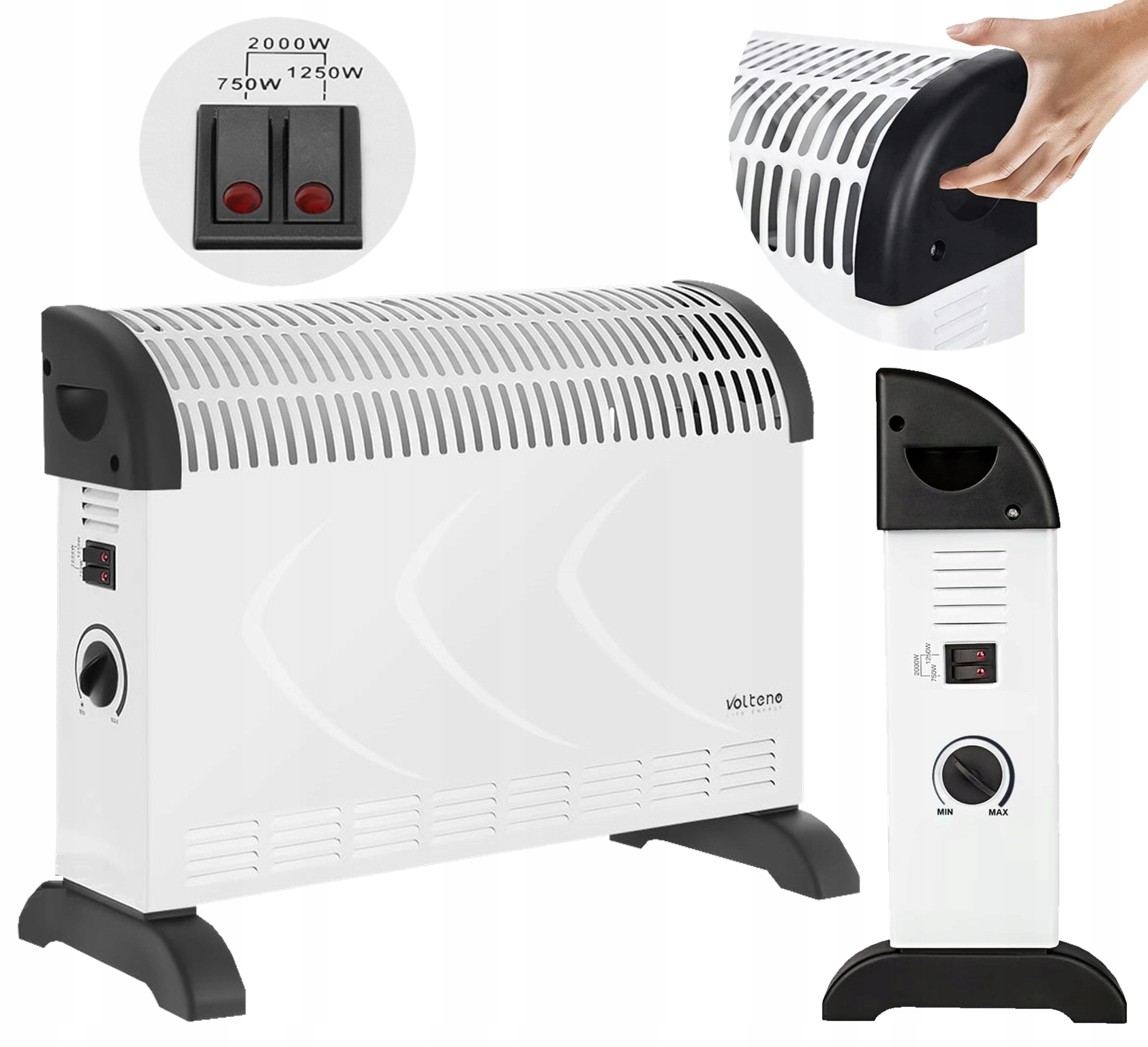 Konvektor Volteno 2000 W biela, šedá