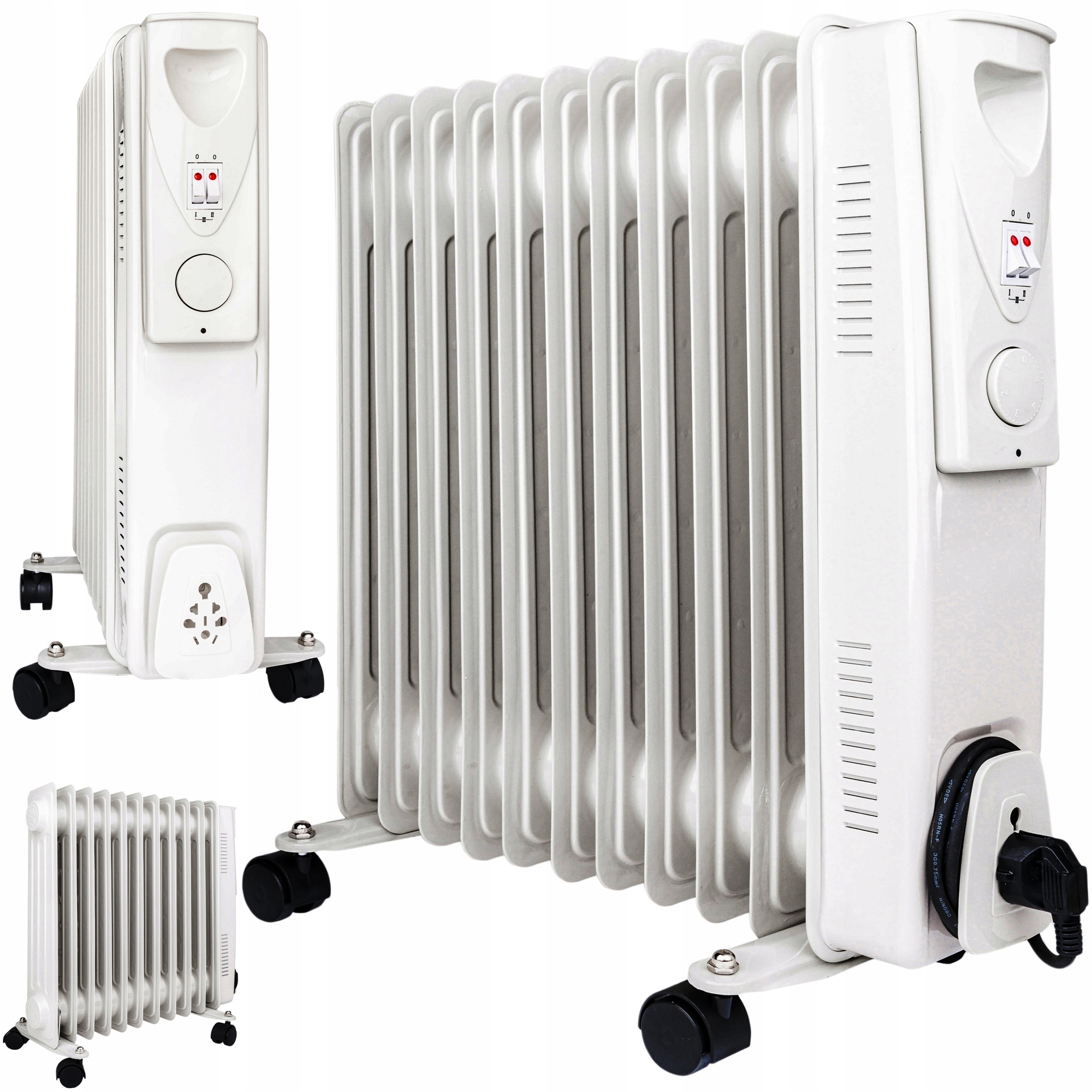 Olejový radiátor s 13 lamelami na THICK oil Riwall 2500W elektrické lamely