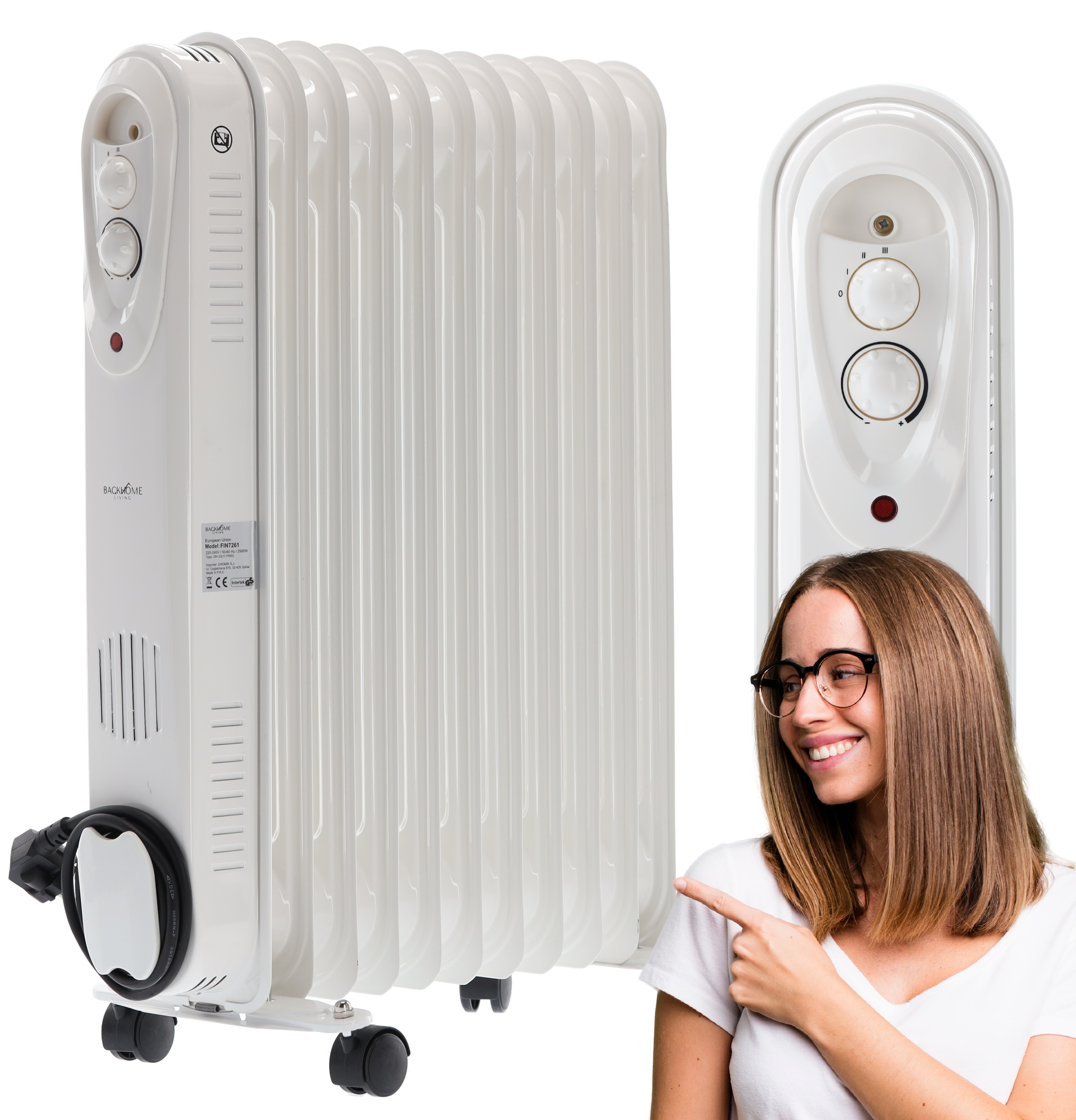 ELEKTRICKÝ RADIÁTOR OLEJOVÝ RADIÁTOR S NASTAVITEĽNÝM TERMOSTATOM 2500W