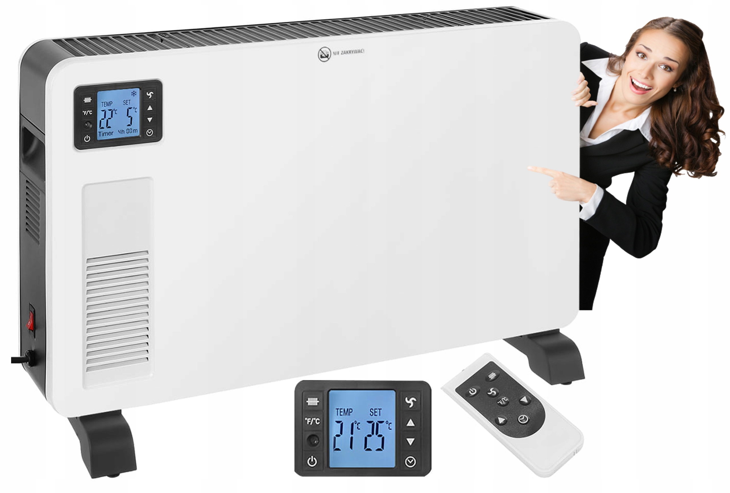 ELEKTRICKÝ OHRIEVAČ 2000W TURBO VENTILÁTOR OHRIEVAČ Konvektor LCD fúkač