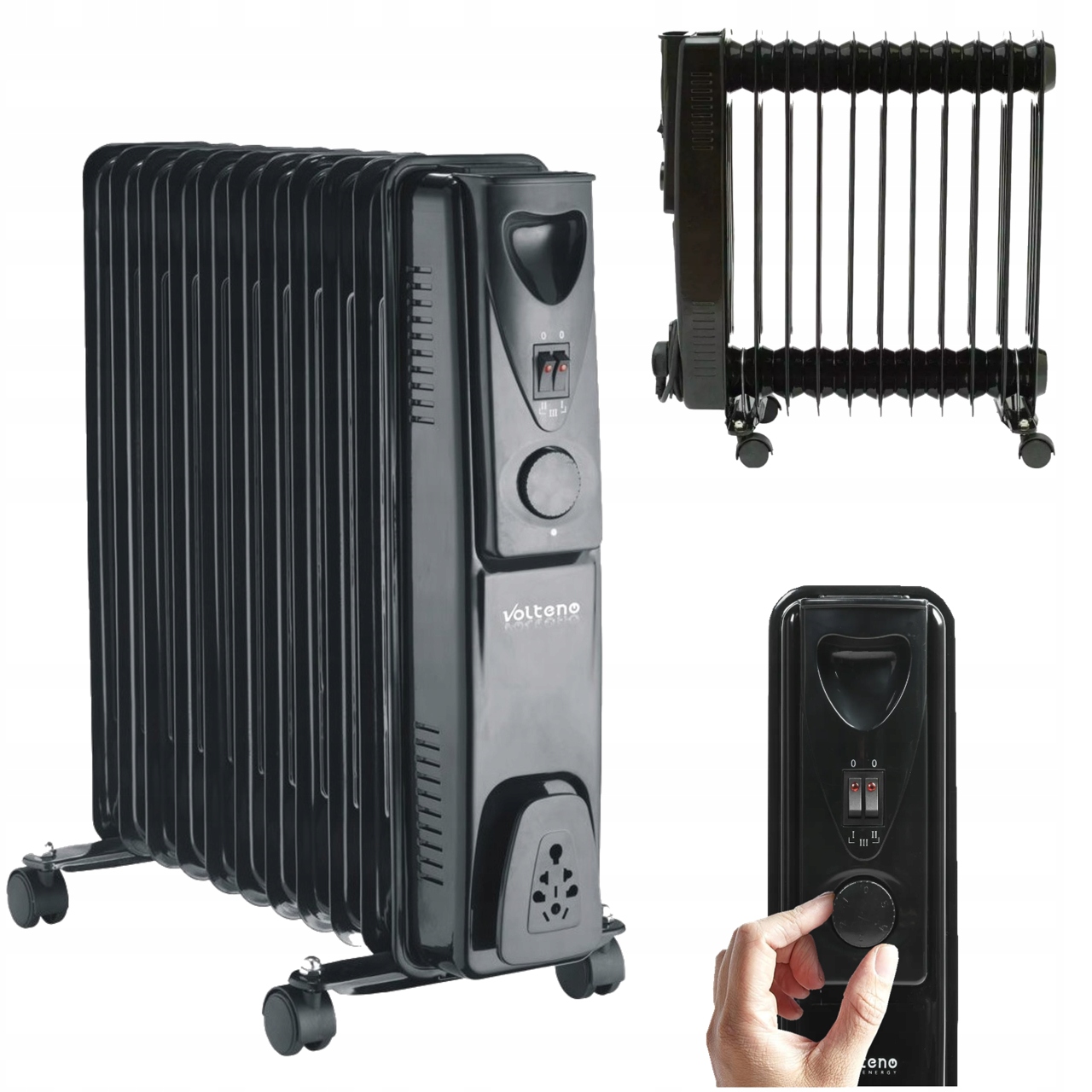 Olejový radiátor Volteno 2500 W, čierny
