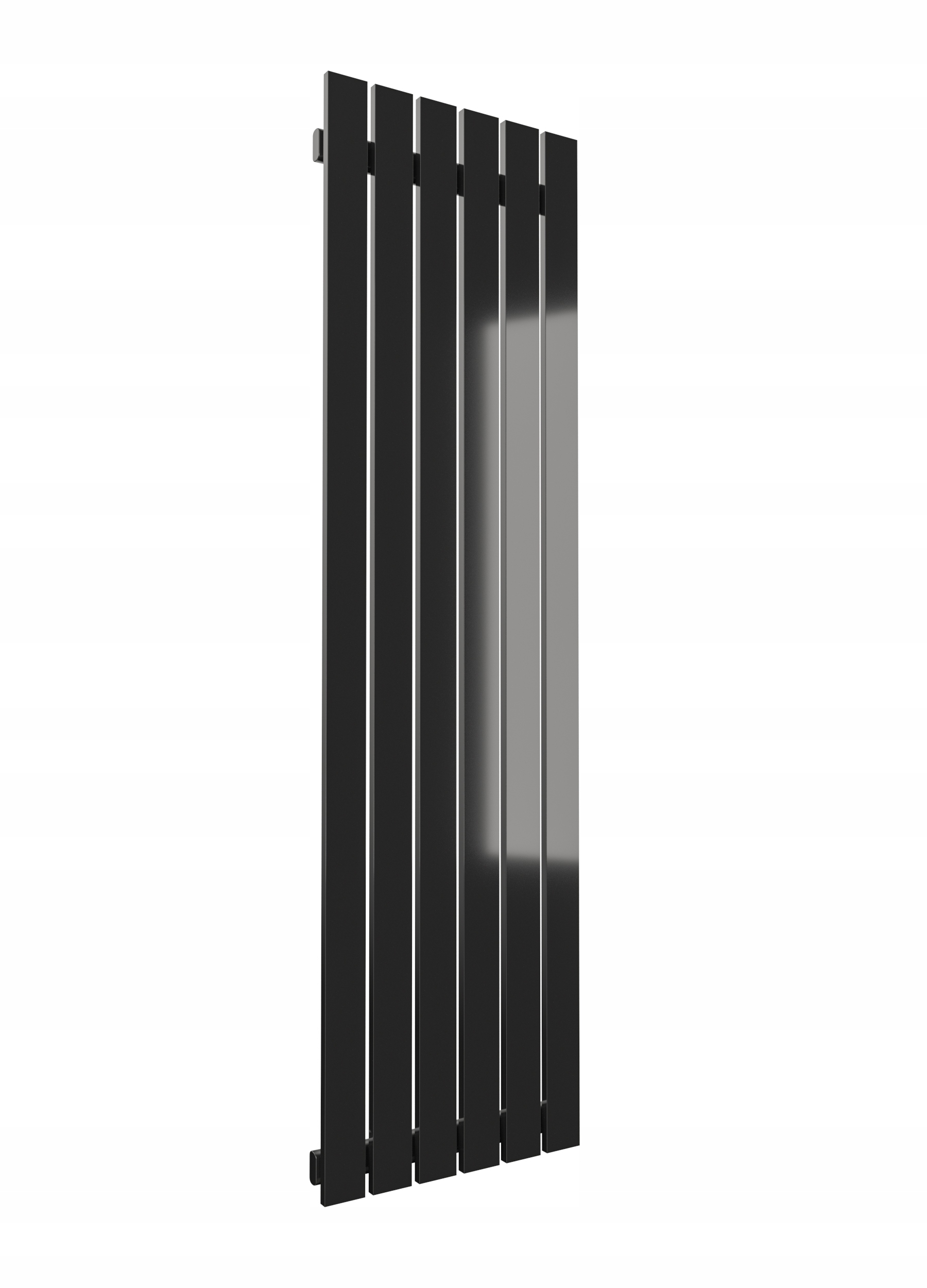 VERTIKÁLNY ELEKTRICKÝ RADIÁTOR - R6 1800/450 LESK ČIERNA + 900W ČIERNY OHRIEVAČ