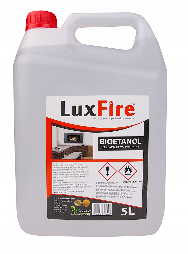 ETHANOL ETHYL ALKOHOL LUX POŽIARNE PALIVO 5L